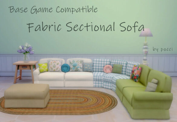 The Sims 4 base game compatible fabric sectional sofa