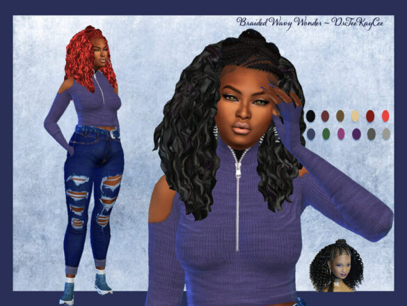 The Sims 4 Braided Wavy Wonder by drteekaycee