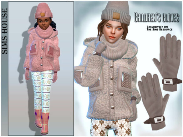 Children’s gloves for a teddy jacket by Sims House