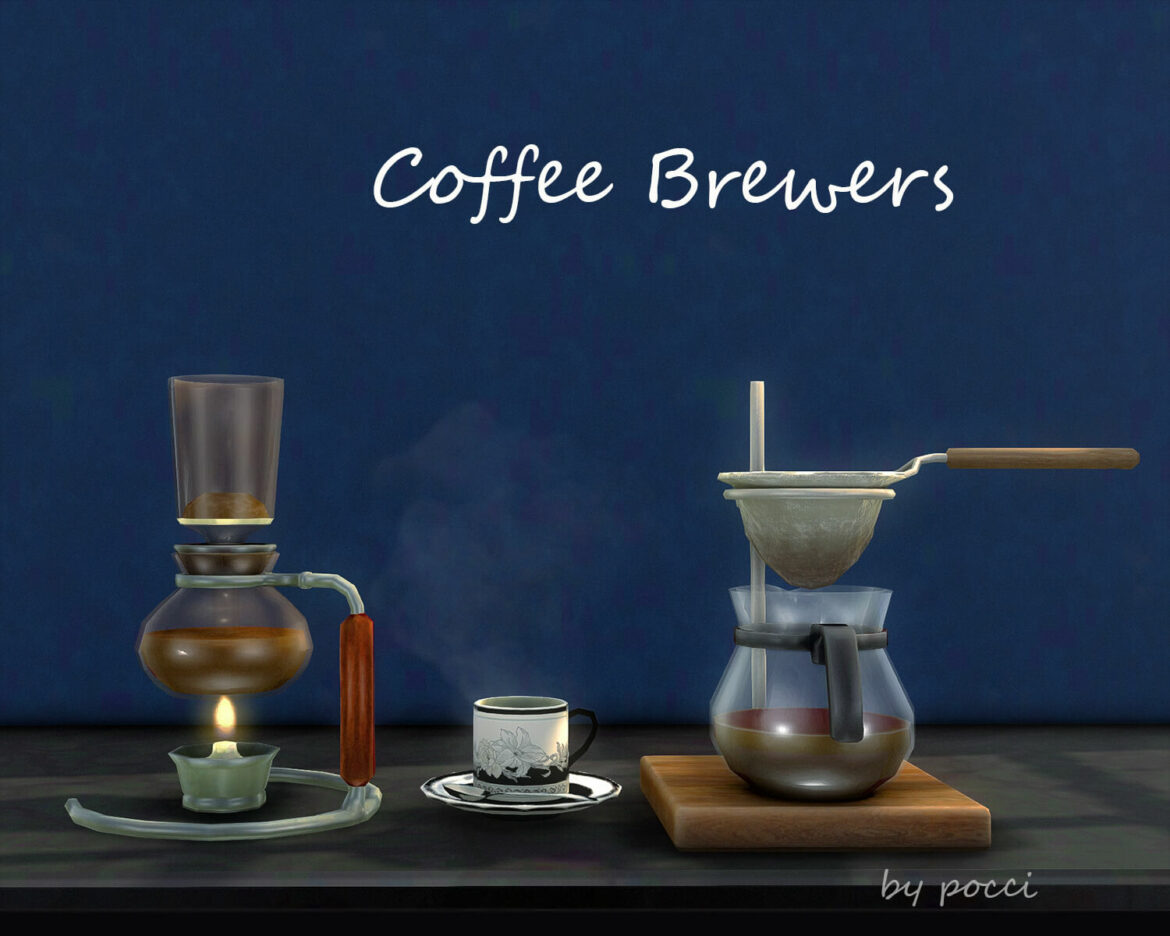 The Sims 4 coffee brewers