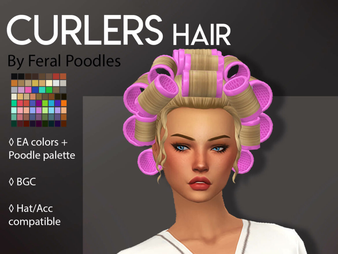 The Sims 4 curlers hair ts4 maxis match cc
