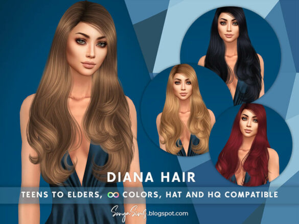 The Sims 4 Diana Hair by SonyaSimsCC