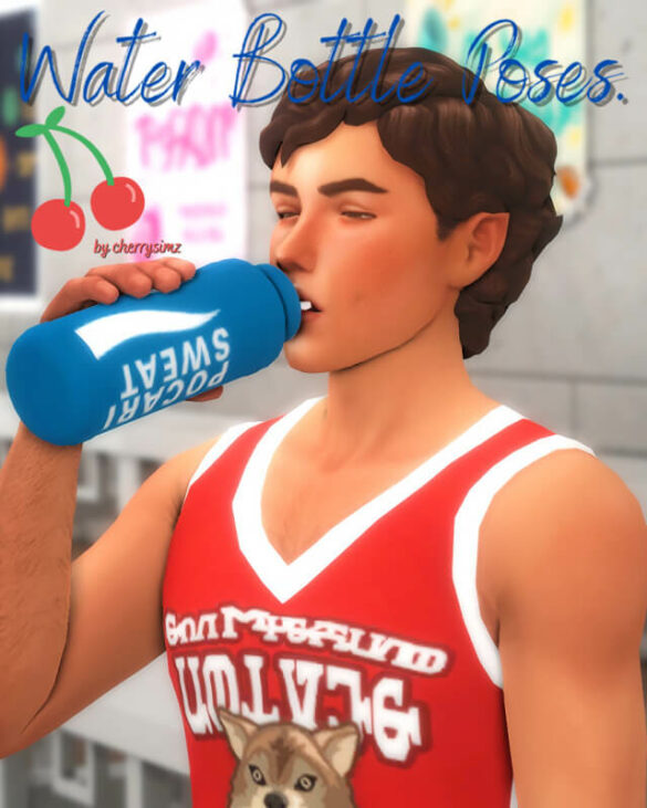 The Sims 4 drink bottle poses
