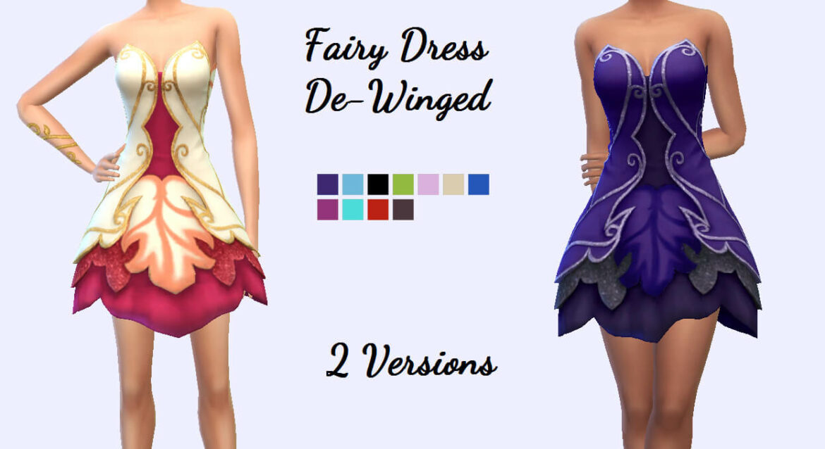 The Sims 4 Fairy Dress De-Winged