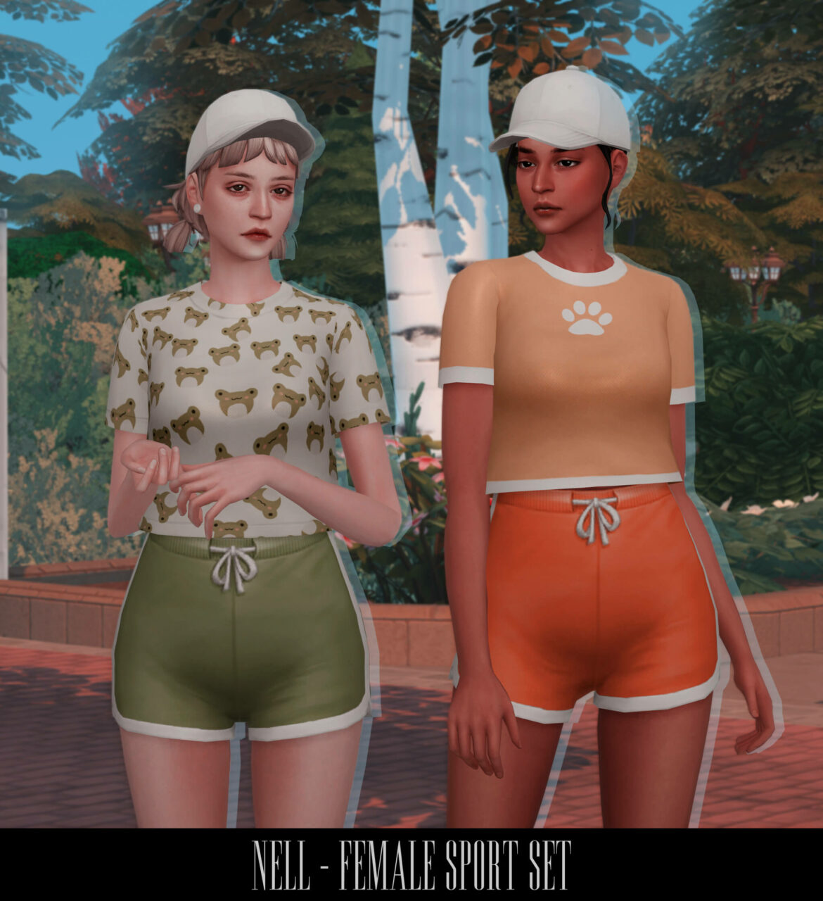 The Sims 4 female sport set crop t shirt