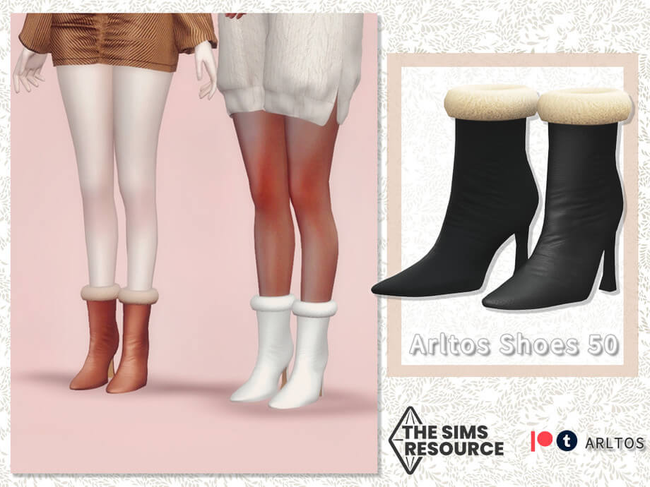 The Sims 4 Furry leather boots 50 by Arltos - The Sims Game