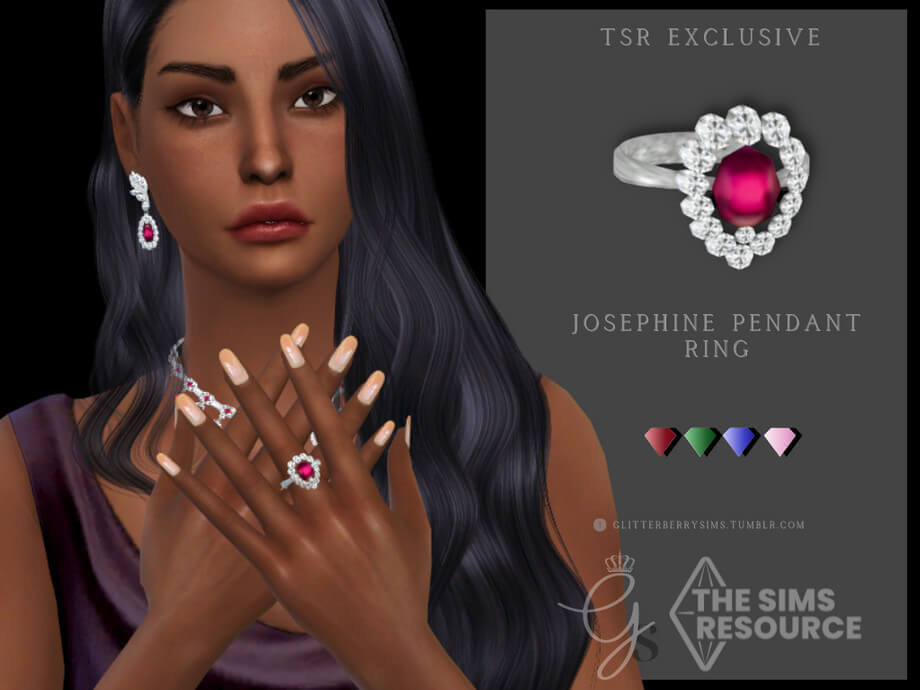The Sims 4 Josephine Pendant Ring by Glitterberryfly - The Sims Game