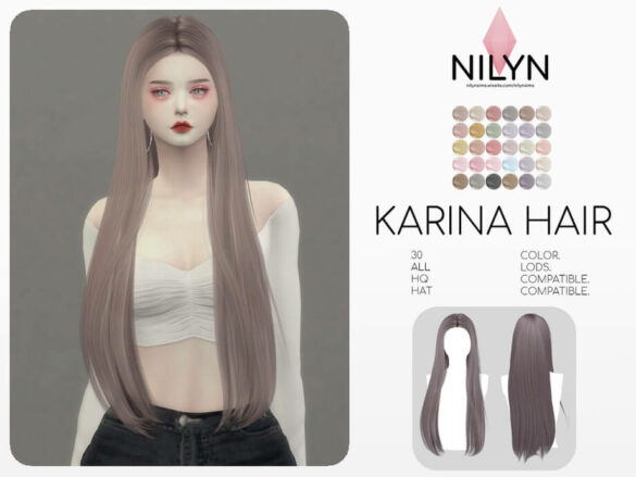 The Sims 4 KARINA HAIR by Nilyn