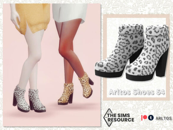 The Sims 4 Leopard boots 54 by Arltos