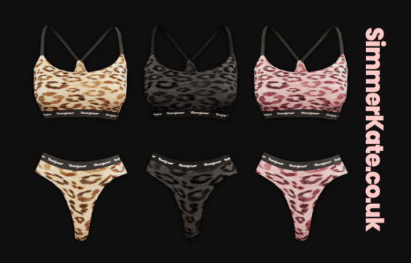 The Sims 4 leopard print bra thong set