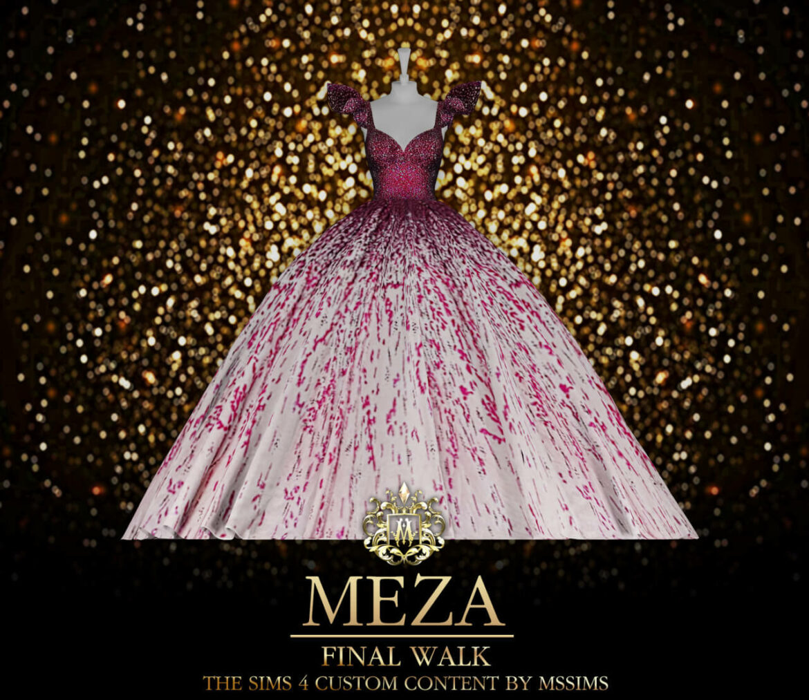 The Sims 4 MEZA FINAL WALK GOWN at MSSIMS