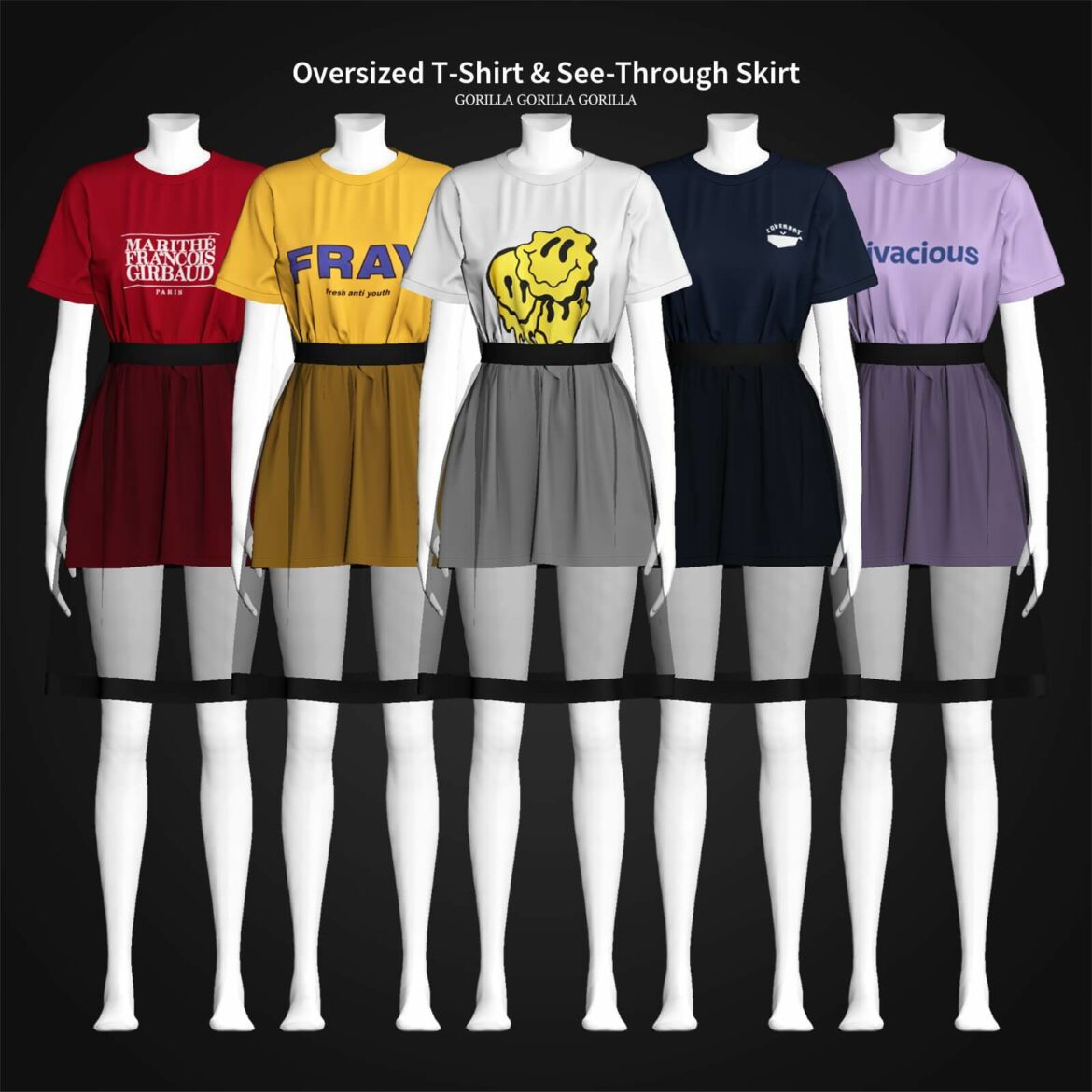 Oversized T-Shirt & See-Through Skirt at Gorilla