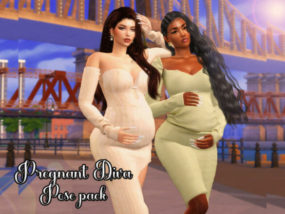 The Sims 4 pregnant diva posepack download free