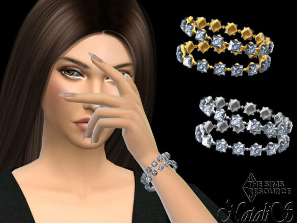 Princess cut crystals double bracelet by NataliS