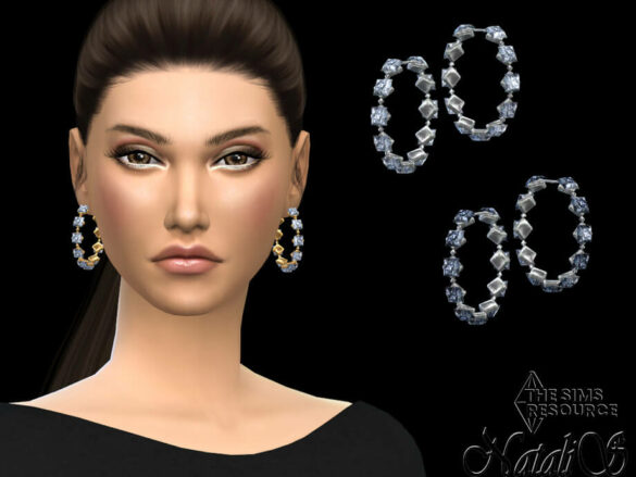 Princess cut crystals hoop earrings by NataliS