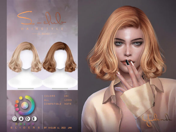 The Sims 4 Retro short curls (Yolanda) by S-Club