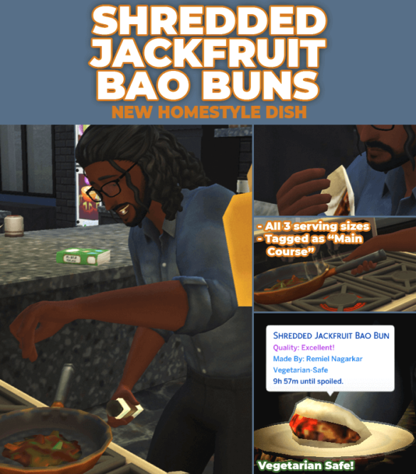 The Sims 4 Shredded Jackfruit Bao Bun