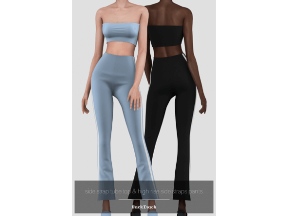 Side Straps Tube Top & High Rise Side Straps Pants