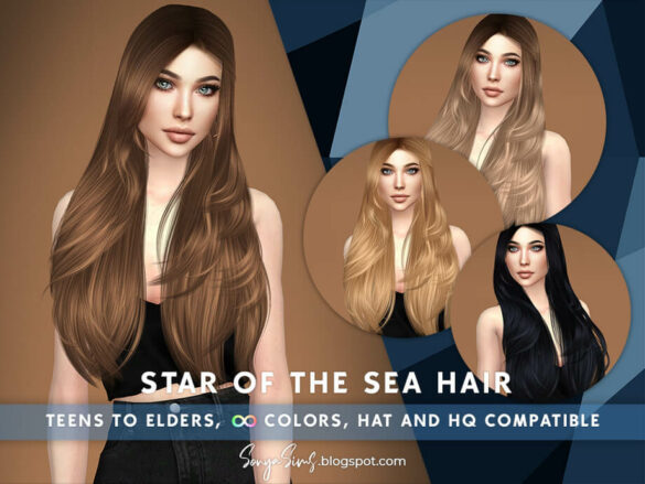 The Sims 4 Star of The Sea HAIR by SonyaSimsCC