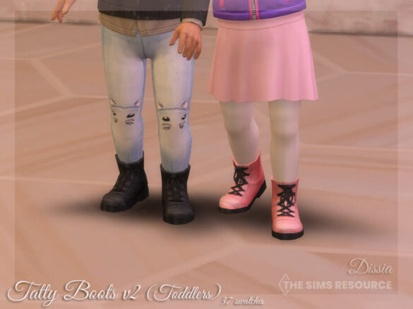 The Sims 4 Tatty Boots v2 (Toddlers) by Dissia