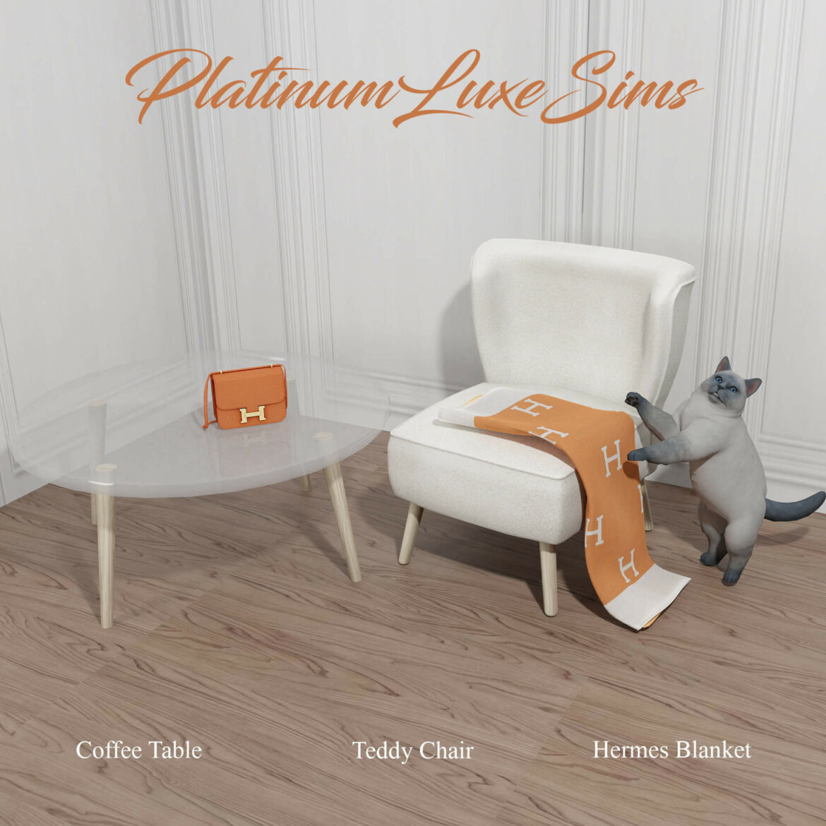 The Sims 4 teddy chair hermes blanket coffee table