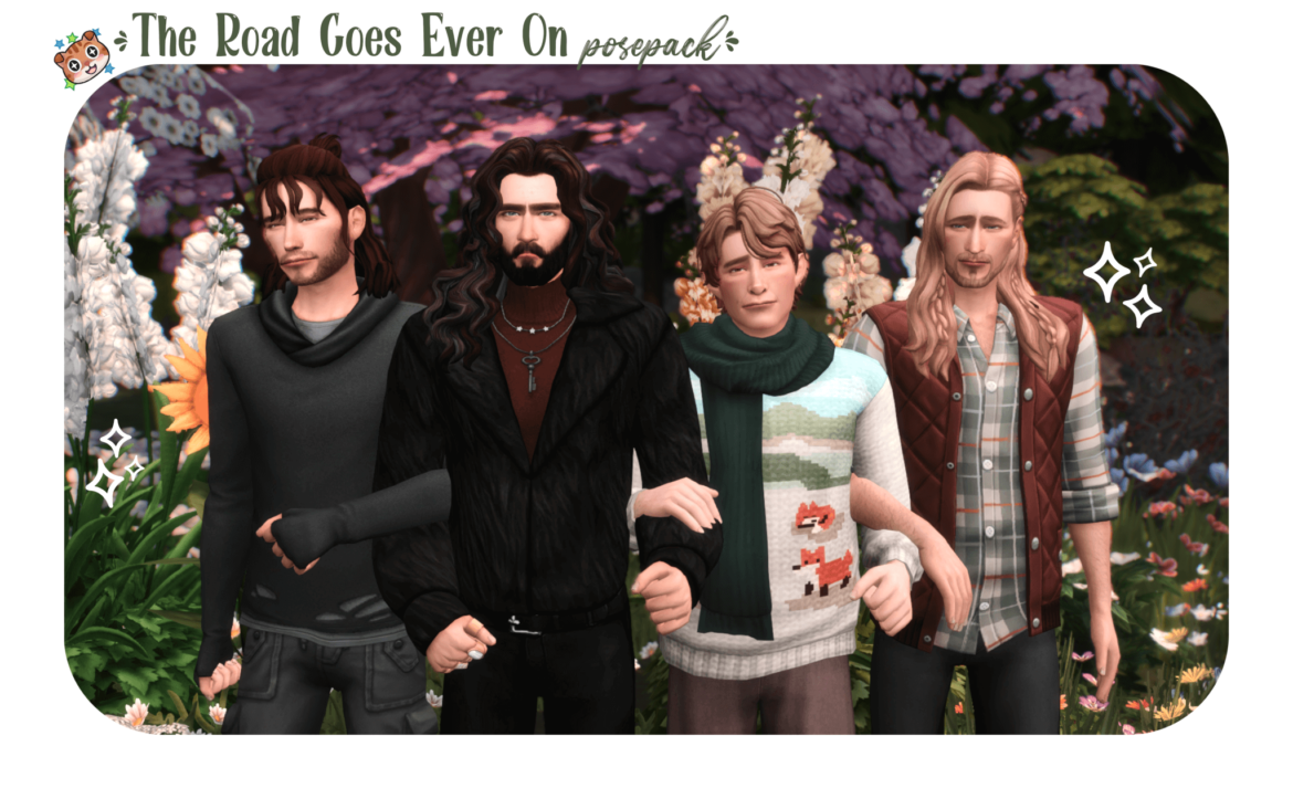 The Sims 4 the road goes ever on posepack