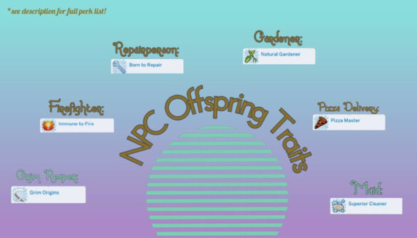 The Sims 4 Traits for the Offspring of NPCs
