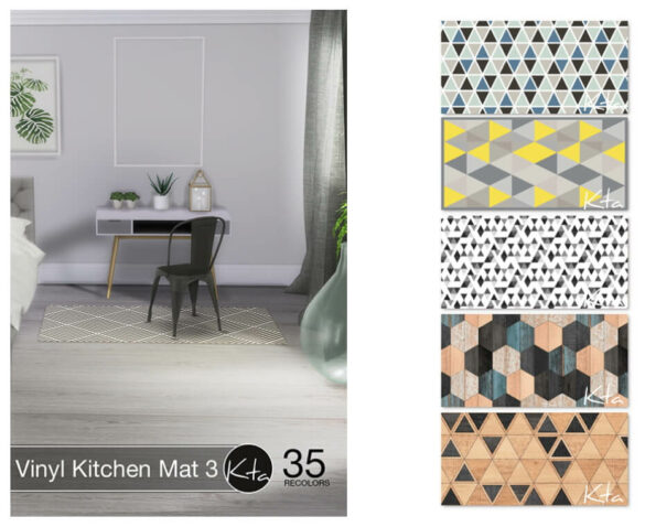 The Sims 4 Vinyl Kitchen Mat 3 at Ktasims