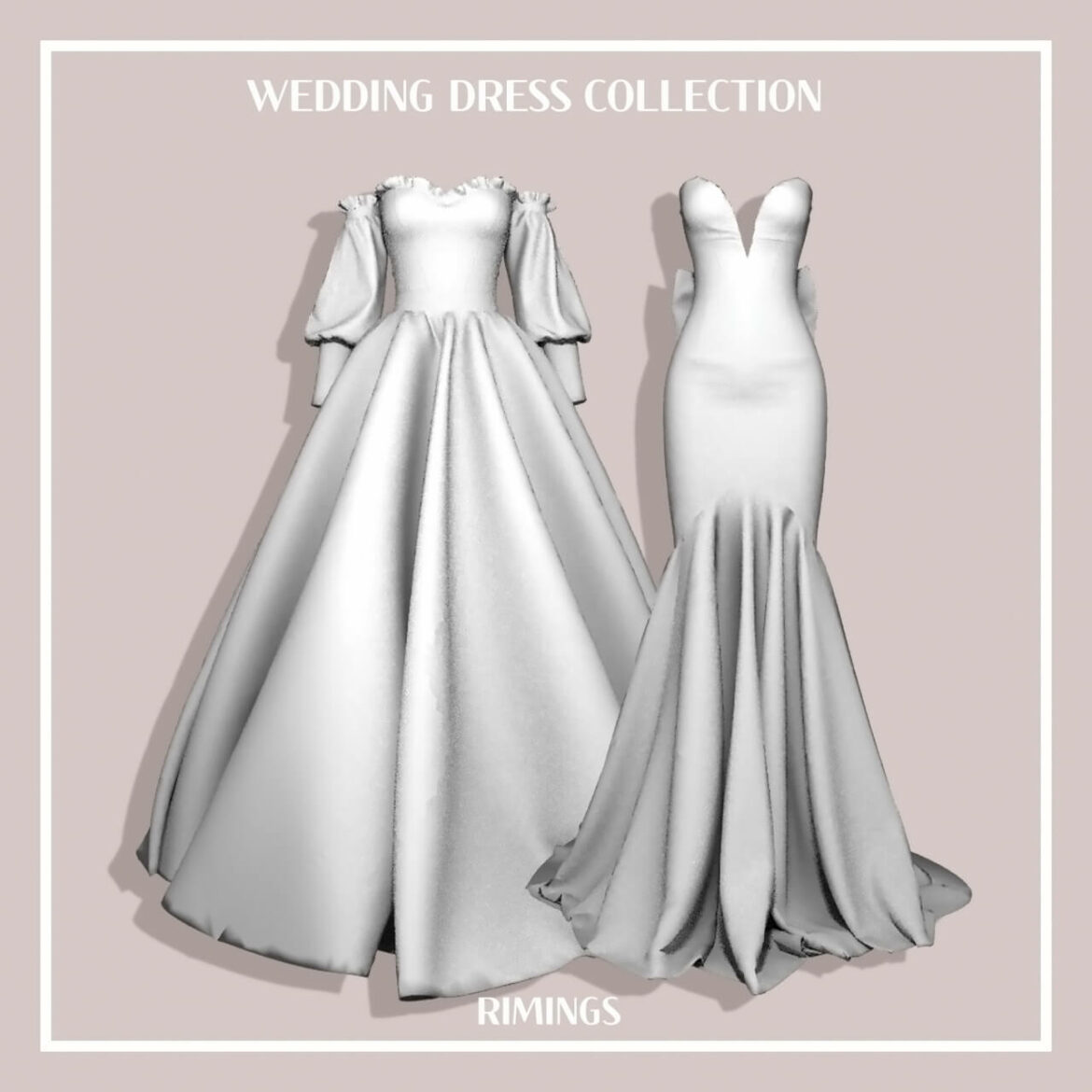 The Sims 4 Wedding Dress Set at RIMINGs
