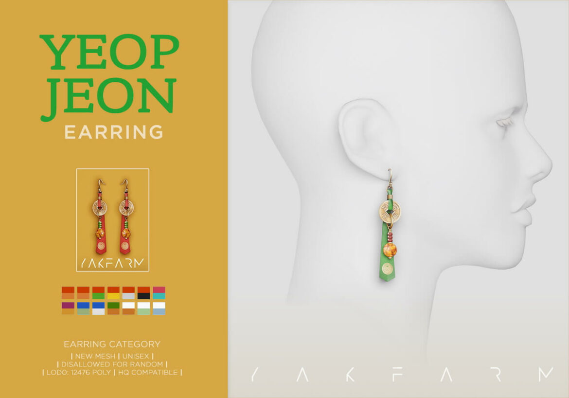 The Sims 4 Yeopjeon Earrings at Yakfarm