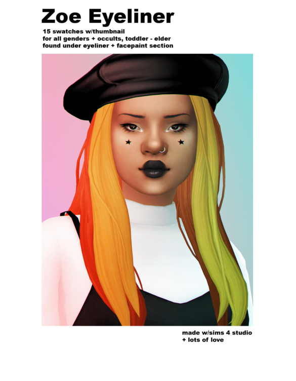 The Sims 4 zoe eyeliner tattoo stamp eyeliners