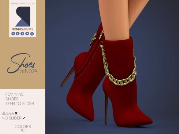 The Sims 4 AF SHOES N029 at REDHEADSIMS
