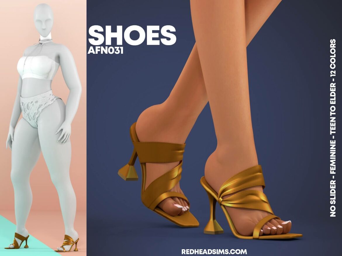 The Sims 4 AF SHOES N031 at REDHEADSIMS