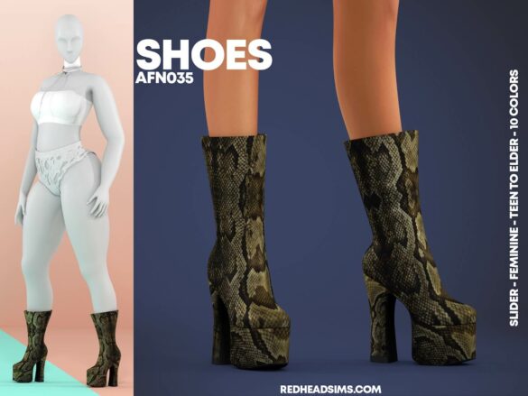 The Sims 4 AF SHOES N035 at REDHEADSIMS