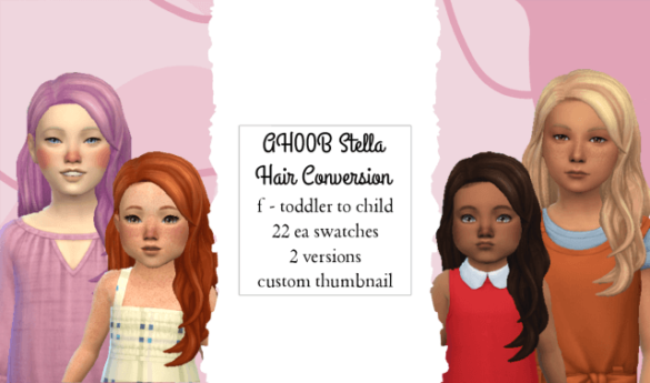 The Sims 4 ah00b stella hair conversion