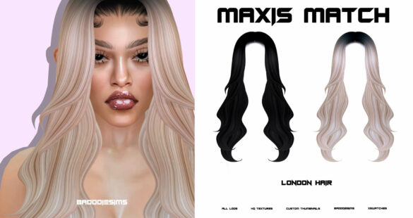 The Sims 4 badddiesims london hair public release