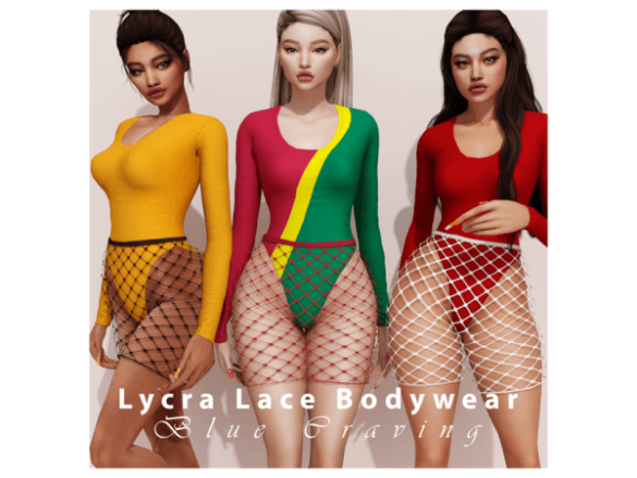 The Sims 4 Blue Craving – Lycra Lace Bodywear