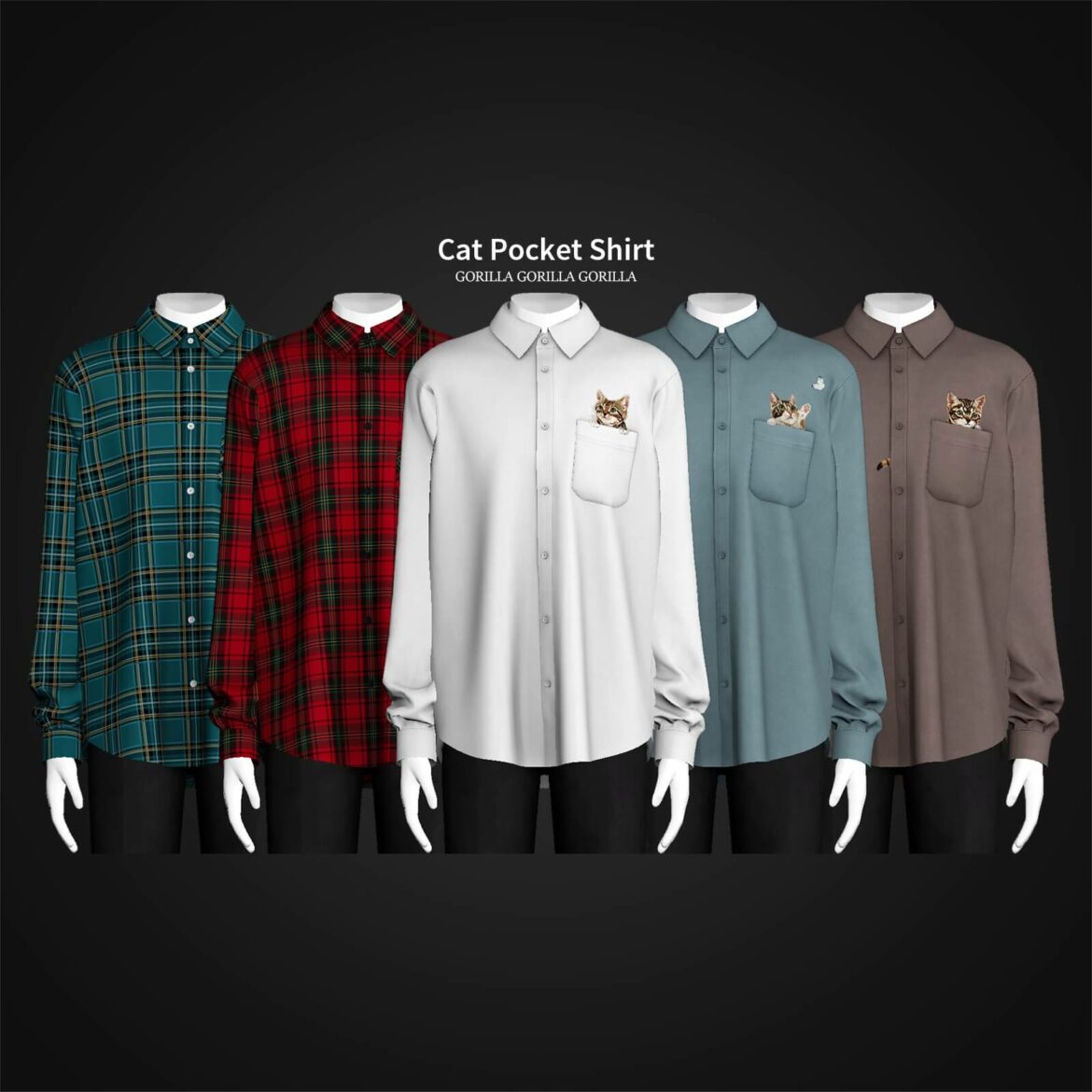 The Sims 4 Cat Pocket Shirt at Gorilla