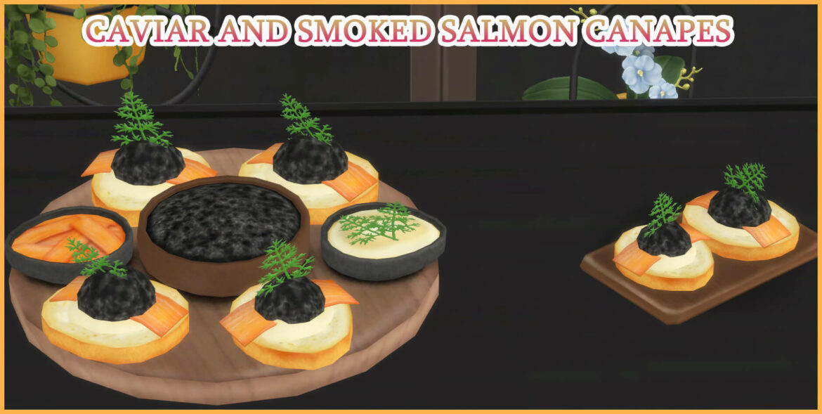 The Sims 4 CAVAIAR AND SALMON CANAPES at Icemunmun