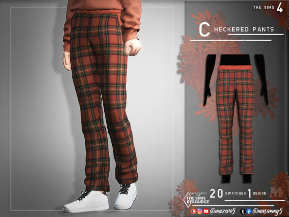 The Sims 4 Checkered Pants by Mazero5 at TSR