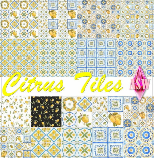 Citrus Tiles Wallpaper & Floors at Annett’s Sims