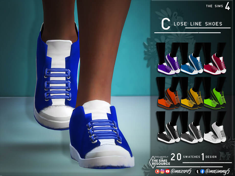 The Sims 4 Close Line Shoes by Mazero5 at TSR - The Sims Game