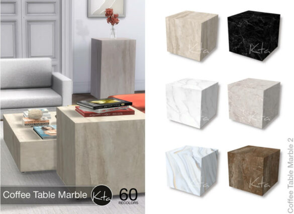 The Sims 4 Coffee Table Marble Set at Ktasims
