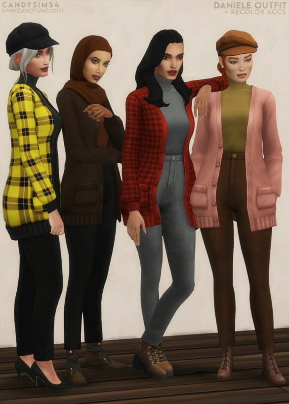 The Sims 4 DANIELE OUTFIT at Candy Sims 4