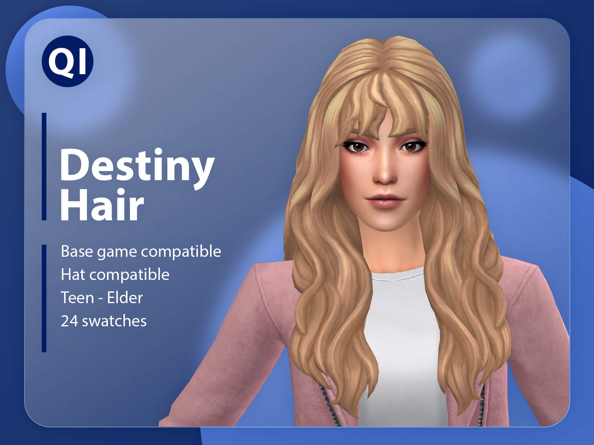 Sims 4 long hair with bangs