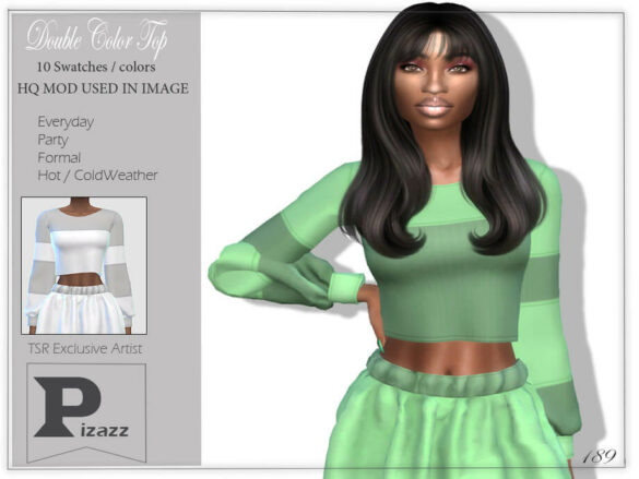 The Sims 4 Double Color Top by pizazz