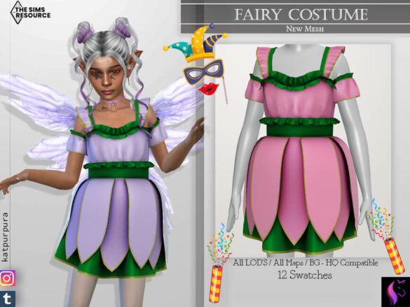 The Sims 4 Fairy Costume by KaTPurpura at TSR