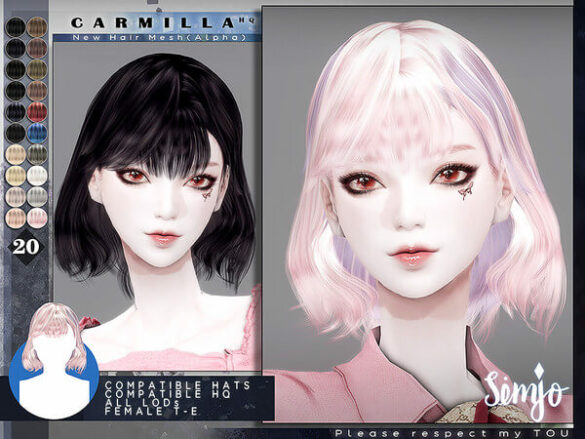 The Sims 4 Female Hairstyle Carmilla by KIMSimjo