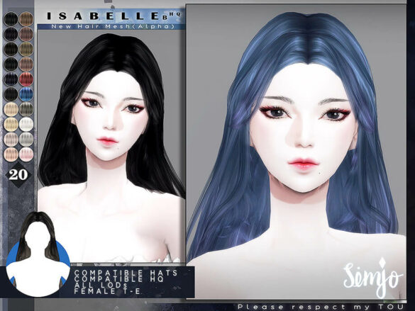 The Sims 4 Female Hairstyle Isabelle by KIMSimjo