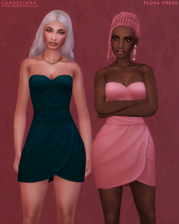 The Sims 4 FLORA DRESS at Candy Sims 4